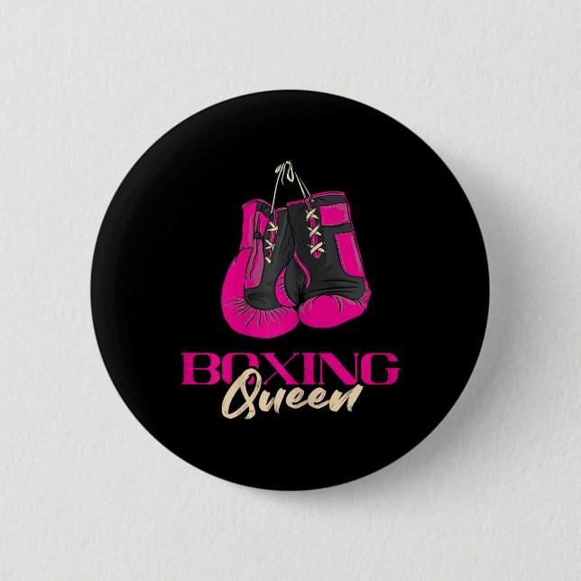 Boxing Queen Kickboxer Kickboxing Boxing Boxhandsc Button (Vorderseite)