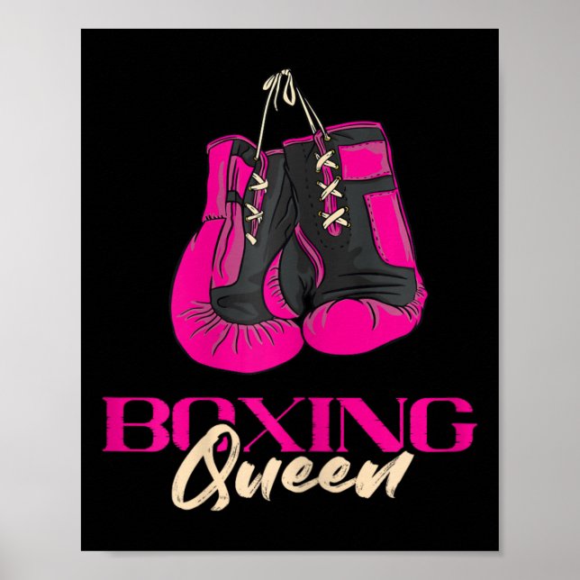 Boxing Queen Kickboxer Kickboxing Boxing Boxhandsc Poster (Vorne)
