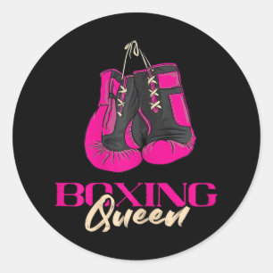 Boxing Queen Kickboxer Kickboxing Boxing Boxhandsc Runder Aufkleber