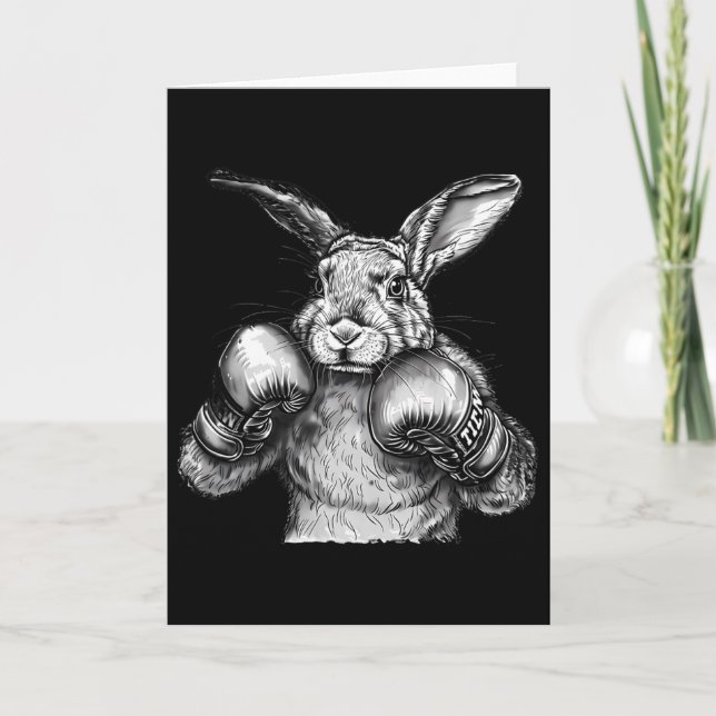 Boxing Rabbit Boxing Gloves Kickboxing Funny Boxer Karte (Vorderseite)