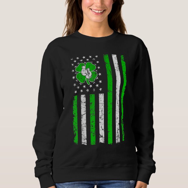 Boxing Retro St Patricks Day Irish Sport American Sweatshirt (Vorderseite)