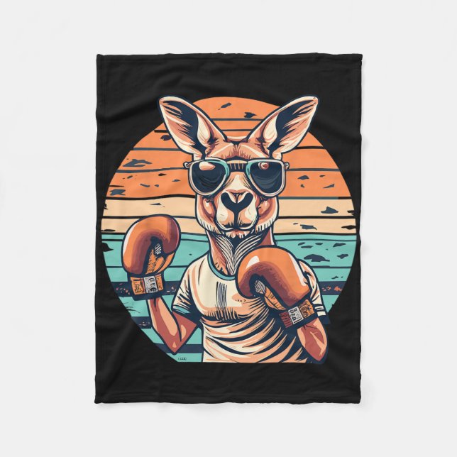 Boxing Roger Australian Kangaroo Boxing Boxer Kang Fleecedecke (Vorderseite)