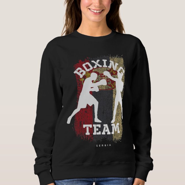 Boxing Serbia Combat Sports Fighter Boxing Sweatshirt (Vorderseite)