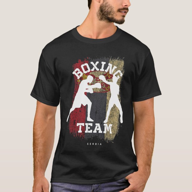 Boxing Serbia Combat Sports Fighter Boxing T-Shirt (Vorderseite)
