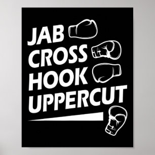 Boxing Sport Jab Cross Hook Uppercut Boxer Birthda Poster