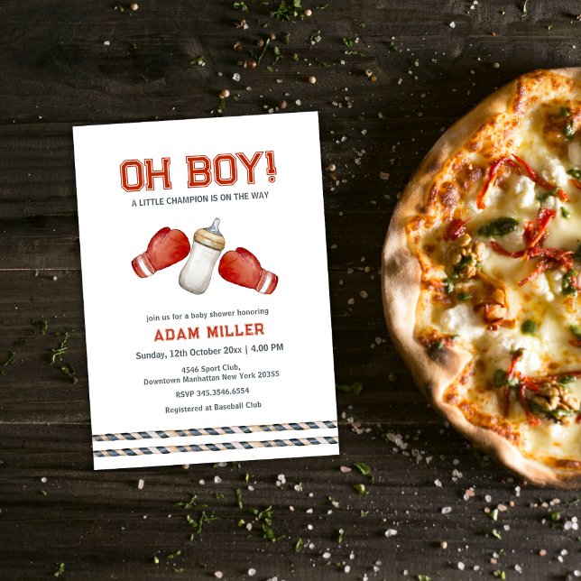 Boxing Sport Little Champion Baby Shower  Einladung (Boxing Sport Little Champion Baby Shower Invitation
)