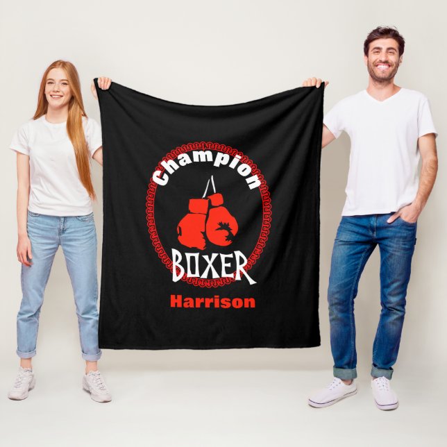Boxing Sport Thema Grafik Fleecedecke (Beispiel)