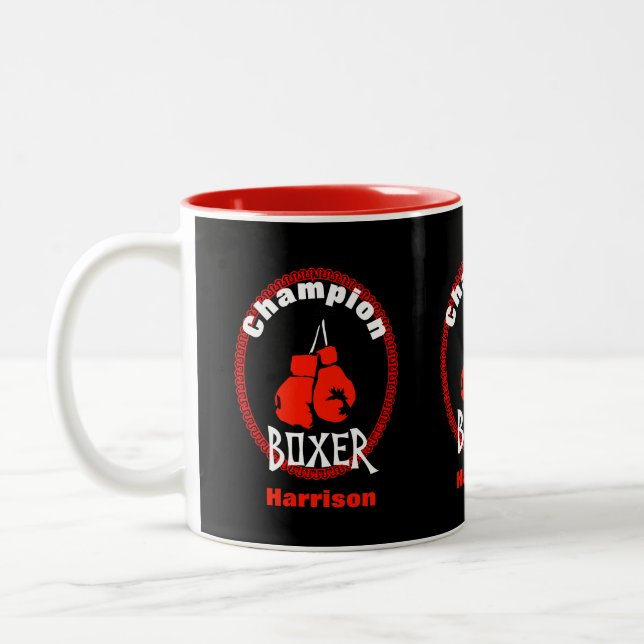 Boxing Sport Thema Grafik Zweifarbige Tasse (Links)