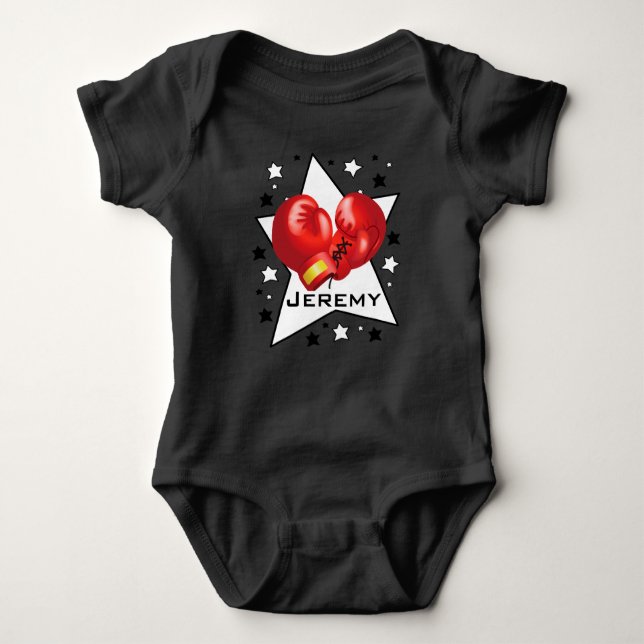 Boxing Star Design Baby 1-Stück Bodysuit Baby Strampler (Vorderseite)