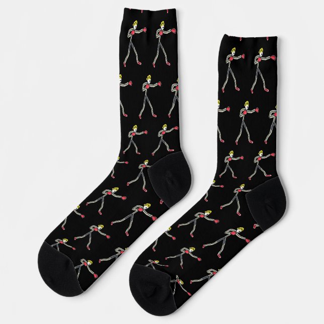 Boxing Stickman Socken (Linkes Detail)