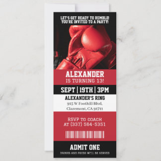 Boxing-Ticket-Birthday-Party Einladung