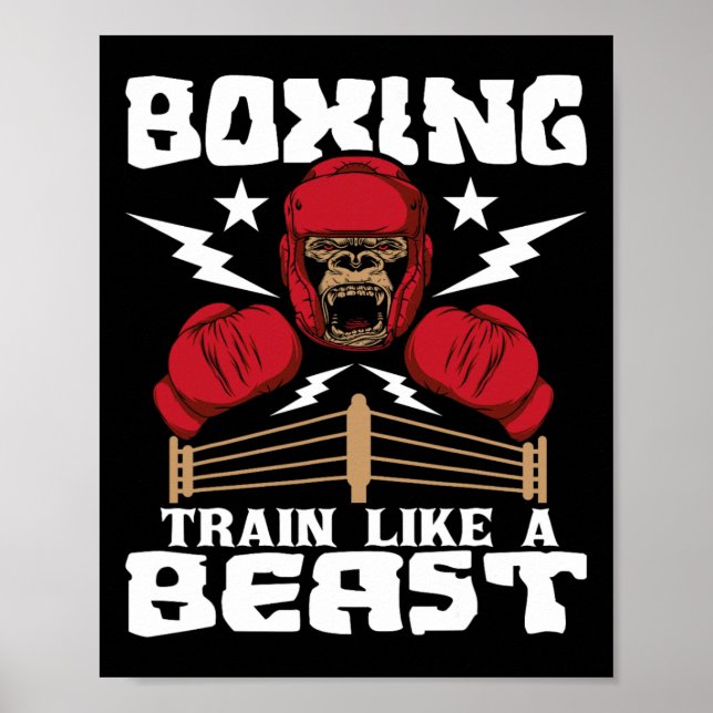 Boxing Train Like A Beast - Kickboxing Kickboxer G Poster (Vorne)