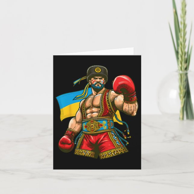 Boxing Ukrainian Boxer Ukraine Flag Karte (Vorderseite)