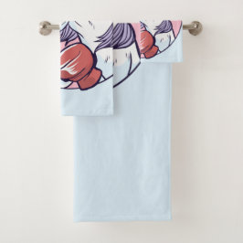 Boxing Unicorn Badhandtuch Set