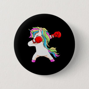 Boxing Unicorn Dabbing Boxer Coach Praktikant Button
