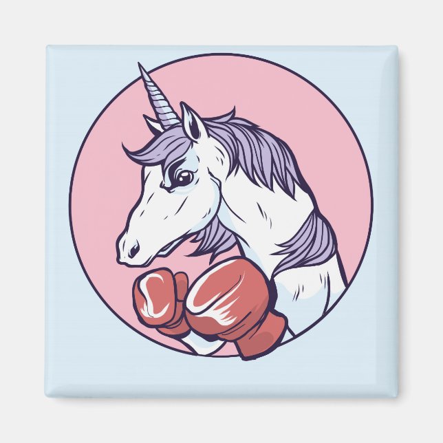 Boxing Unicorn Magnet (Vorne)