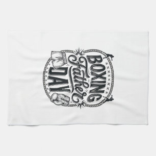 Boxing Vater Tag Vintage Gravur Shirt Design_1 Geschirrtuch