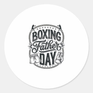 Boxing Vater Tag Vintage Gravur Shirt Design_1 Runder Aufkleber