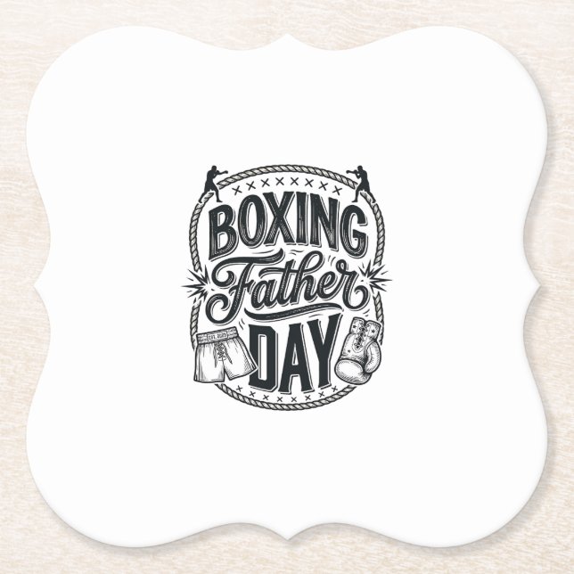 Boxing Vater Tag Vintage Gravur Shirt Design_1 Untersetzer (Vorderseite)