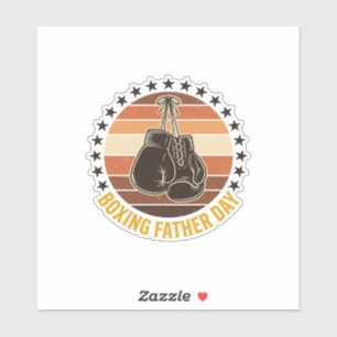 Boxing Vater Tag Vintage Handschuhe Shirt Design_1 Aufkleber