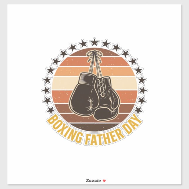 Boxing Vater Tag Vintage Handschuhe Shirt Design_1 Aufkleber (Blatt)