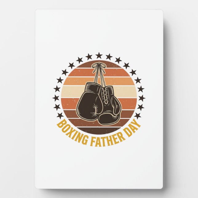 Boxing Vater Tag Vintage Handschuhe Shirt Design_1 Fotoplatte (Vorderseite)