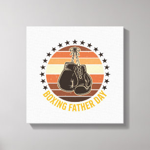 Boxing Vater Tag Vintage Handschuhe Shirt Design_1 Leinwanddruck