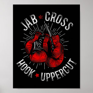 Boxing Vintag Jab Cross Hook Uppercut Poster