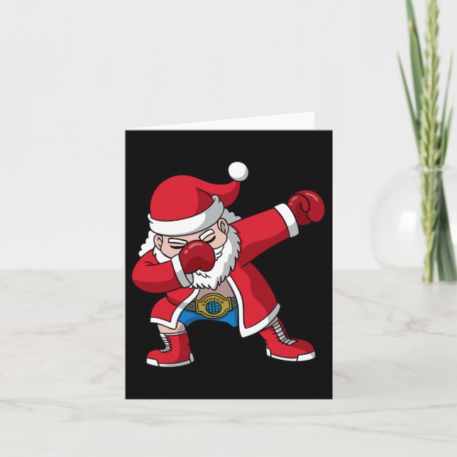 Boxing Weihnachtsmann Boxer Boxen Weihnachtsmänner Karte (Vorderseite)