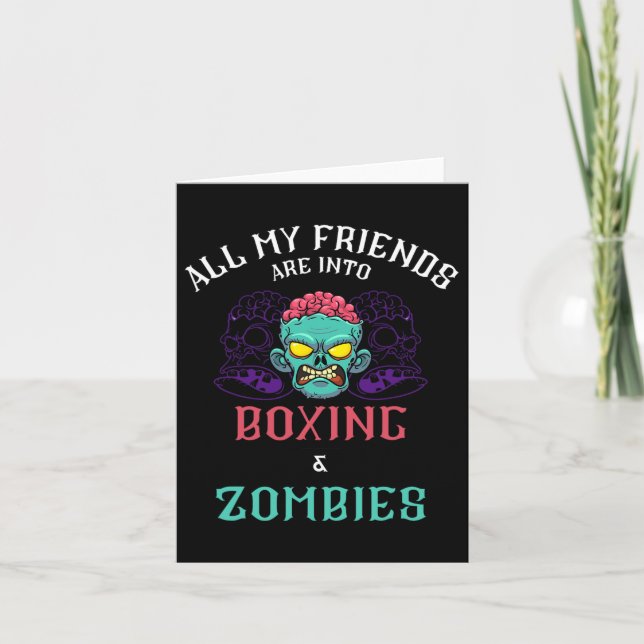 Boxing Zombie Friends Fighting Club Untotes Stöber Karte (Vorderseite)