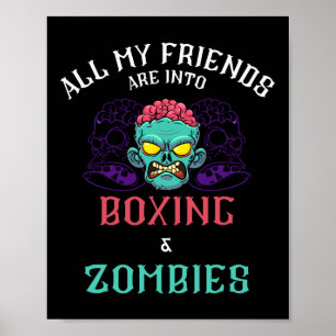 Boxing Zombie Friends Fighting Club Untotes Stöber Poster
