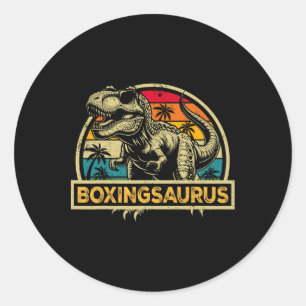 Boxingsaurus T Rex Dinosaur Boxen Saurus Familie M Runder Aufkleber