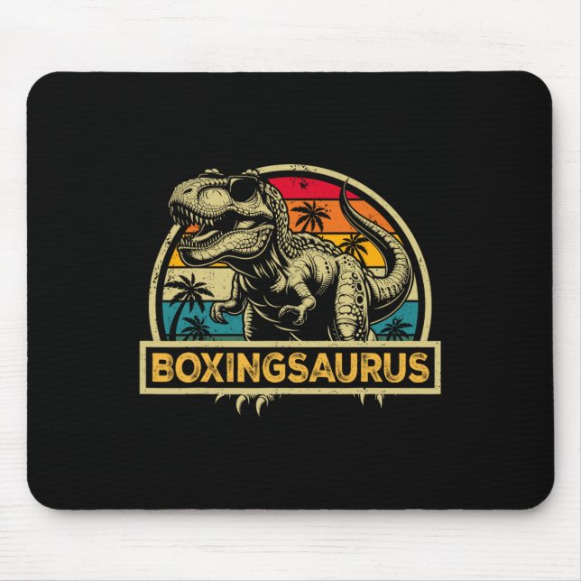 Boxingsaurus T Rex Dinosaur Boxing Saurus Familie  Mousepad (Vorne)