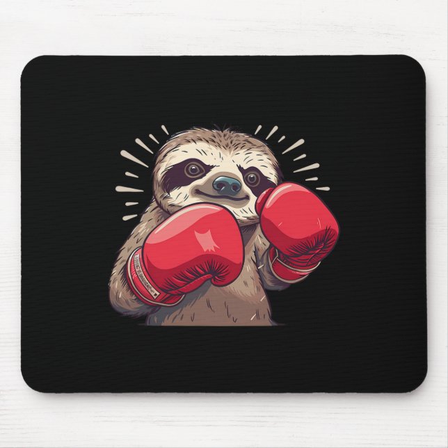 Boxkampf Faultier mit Boxhandschuhen Kickboxen Lus Mousepad (Vorne)