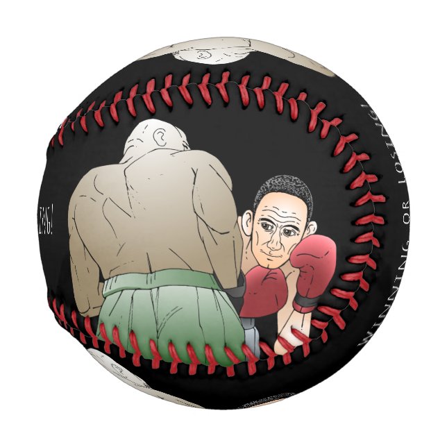 Boxkampf zwischen zwei Männern Baseball (Rückseite Links)