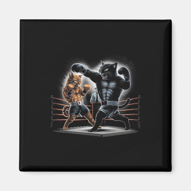 Boxkatzen Kitty Boxing Liebhaber Grafik Design Magnet (Vorne)