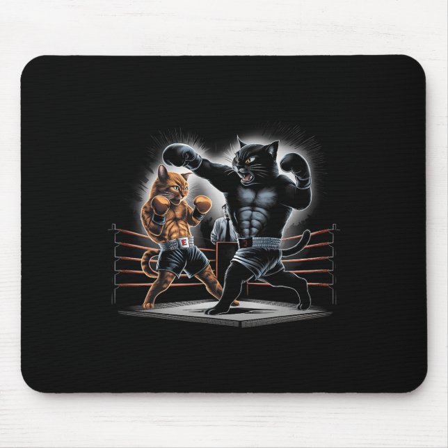 Boxkatzen Kitty Boxing Liebhaber Grafik Design Mousepad (Vorne)