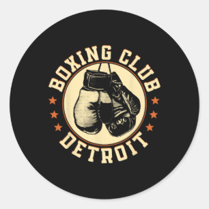 Boxklub Detroit Handschuhe Grafik für ein Boxen lo Runder Aufkleber