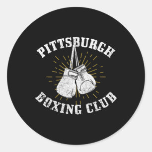 Boxklub Pittsburgh Beklagte Boxhandschuhe VI Runder Aufkleber