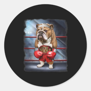 Boxmeister Englischer Bulldog-Kampf Runder Aufkleber