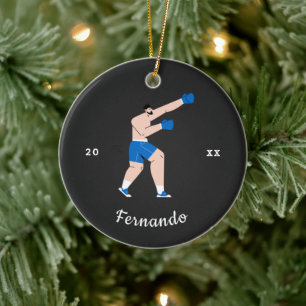 Boxname & Jahr des Mannboxbogens  Keramik Ornament