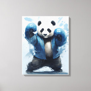 Boxpanda sind Sie bereit Blue Panda Art Leinwanddruck