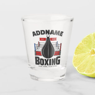 Boxring ADD NAME Boxer Gym Speedball Schnapsglas