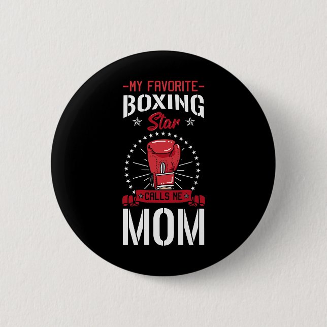 Boxring Boxer Gloves Mama Coach Mutter Tag Button (Vorderseite)