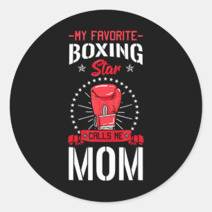Boxring Boxer Gloves Mama Coach Mutter Tag Runder Aufkleber