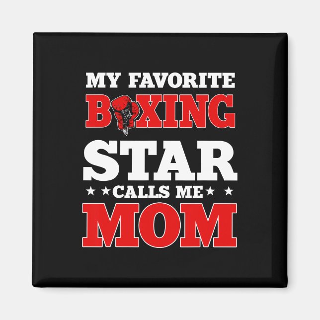 Boxring Gloves Boxer Mama Coach Muttertag Magnet (Vorne)