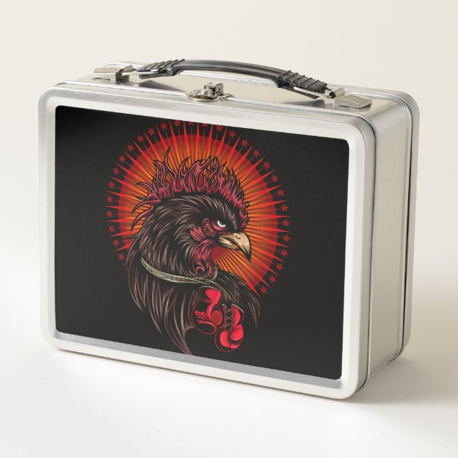 Boxrooster Metall Brotdose (Vorderseite)