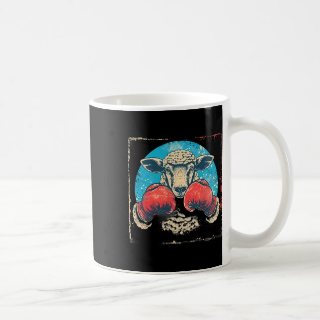 Boxschaf Lamm Boxhandschuhe Kickboxen Lustig B Kaffeetasse (Rechts)