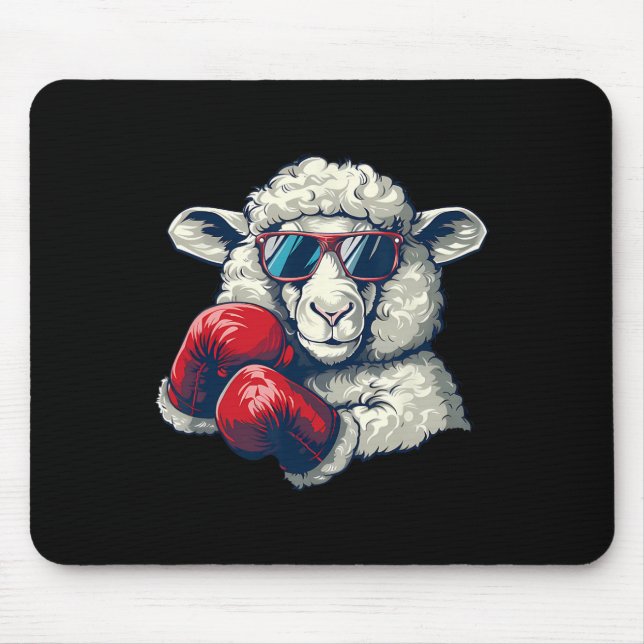 Boxschaf Lamm Boxhandschuhe Kickboxen Lustiger B Mousepad (Vorne)