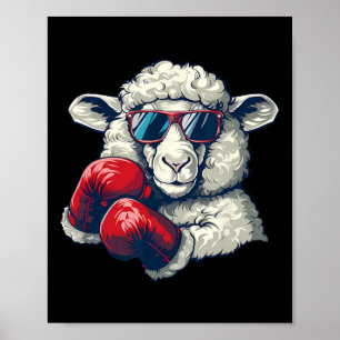 Boxschaf Lamm Boxhandschuhe Kickboxen Lustiger B Poster